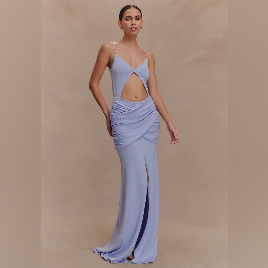 Meshki Reama Wrap Over Knit Maxi Dress